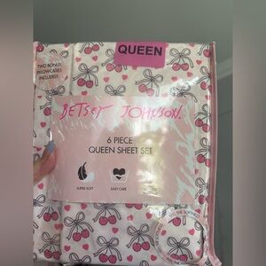 Betsey Johnson Pink Cherry Queen Sheet Set